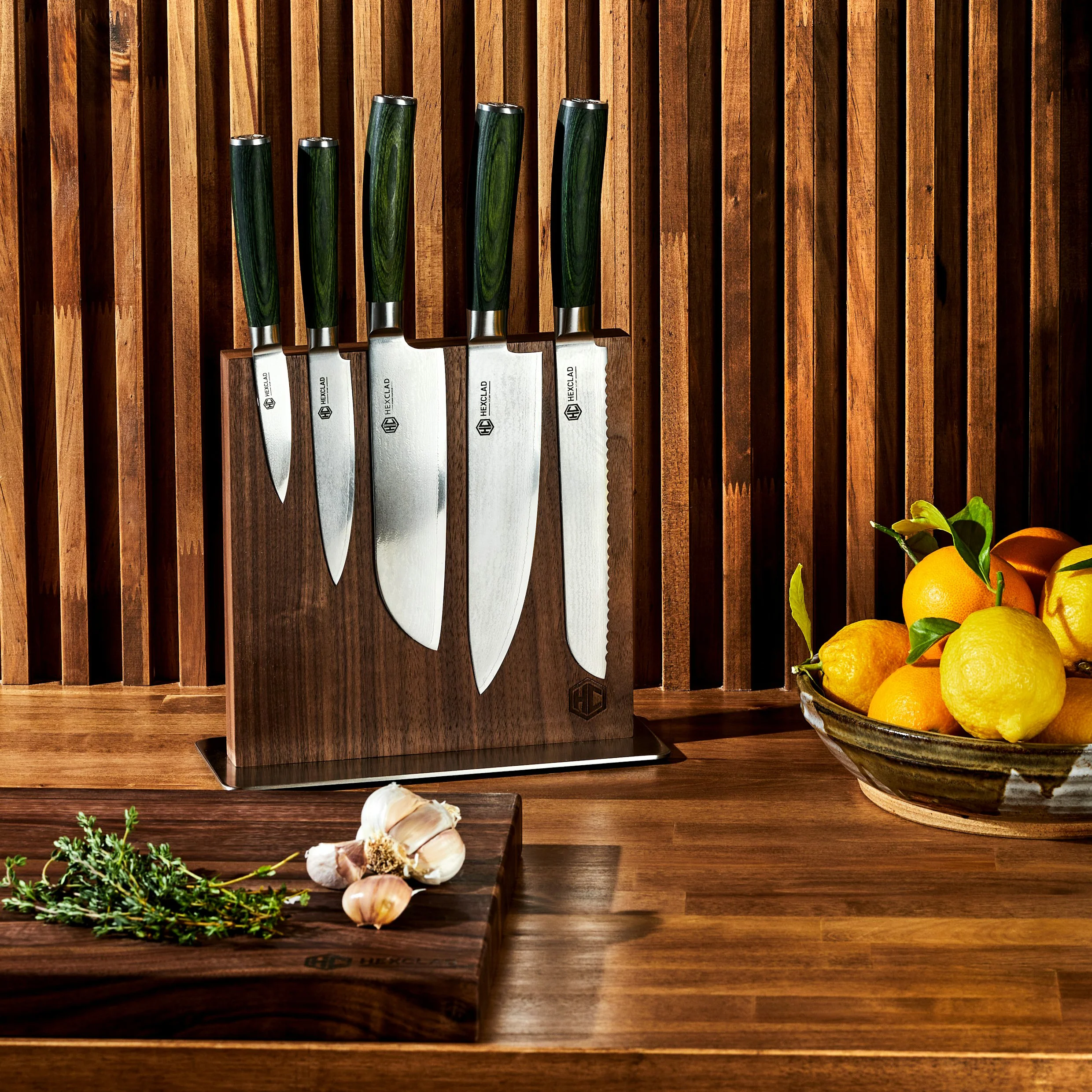 HexClad Magnetic Walnut Knife Block - Image 5